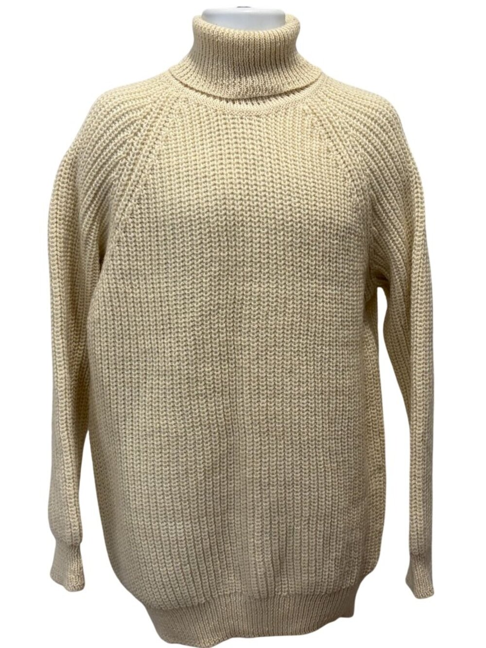 Aran Crafts Ireland Wool Fisherman Turtleneck Knit Sweater Mens L